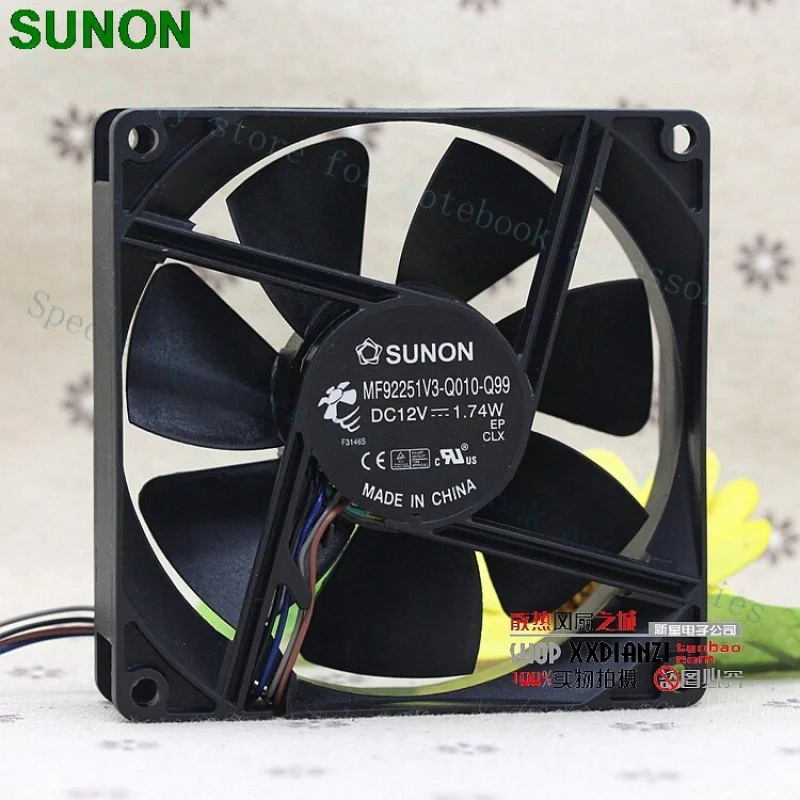 

A+ For Sunon 9225 12V MF92251V3-Q010-Q99 92*92*25MM 12V 1.74W 4 line heat sink fan