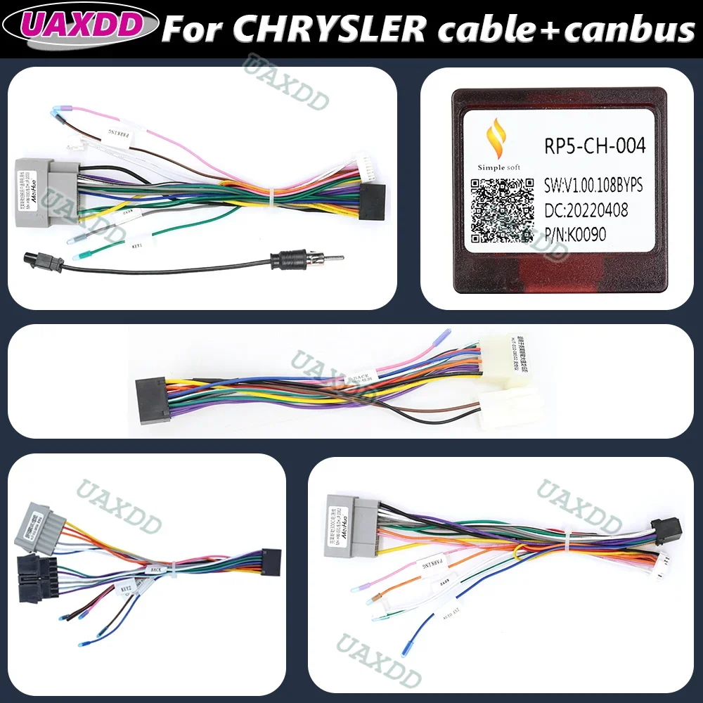 FOR CHRYSLER PACIFICA DODGE CARAVAN GRAND VOYAGER PT CRUISER SEBRING 300C 2 Din Car Android XP cable harness decoder canbus box