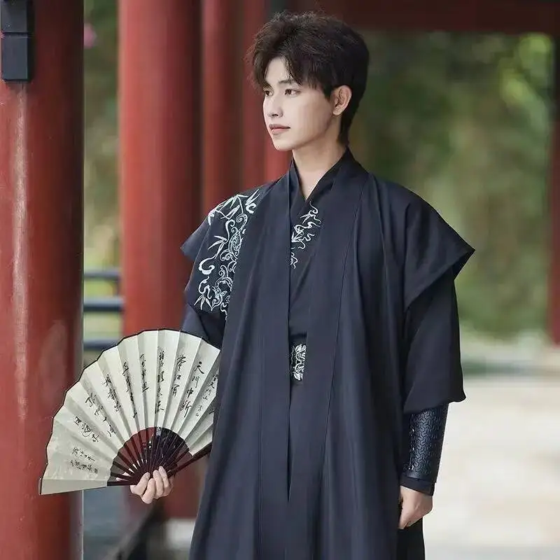 Cosplay Stage Clothing Men's Song Dynasty Hanfu Dress Set Traditional Chinese Embroidery Costume Stylish Boys Girls Swordsman