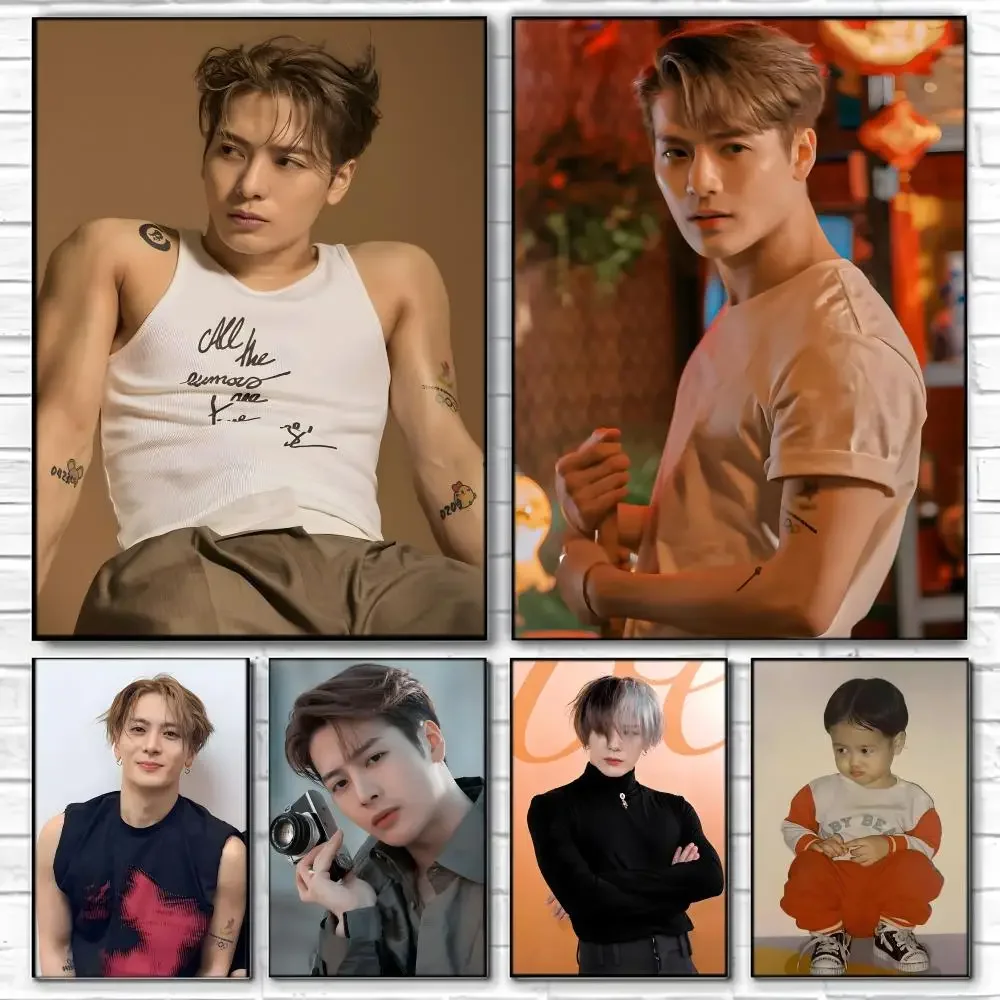 Hip Hop TEAM WANG J-Jackson Wang Poster Self-adhesive Art Waterproof Paper Sticker Coffee House Bar Room Wall Decor