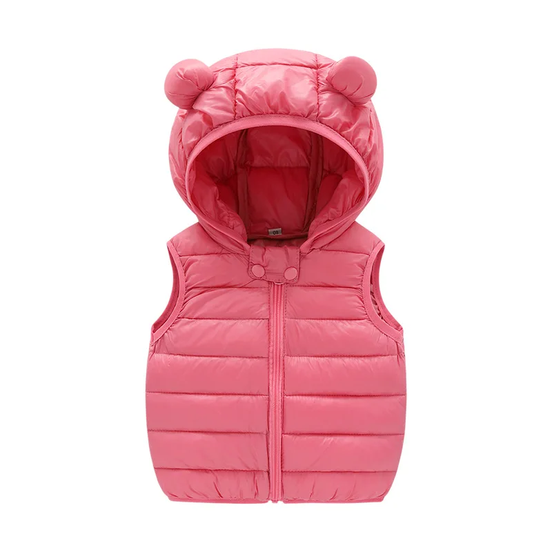 

New children down cotton hooded vests in paragraphs child frivolous waistcoat vest ears of 2023 autumn winters