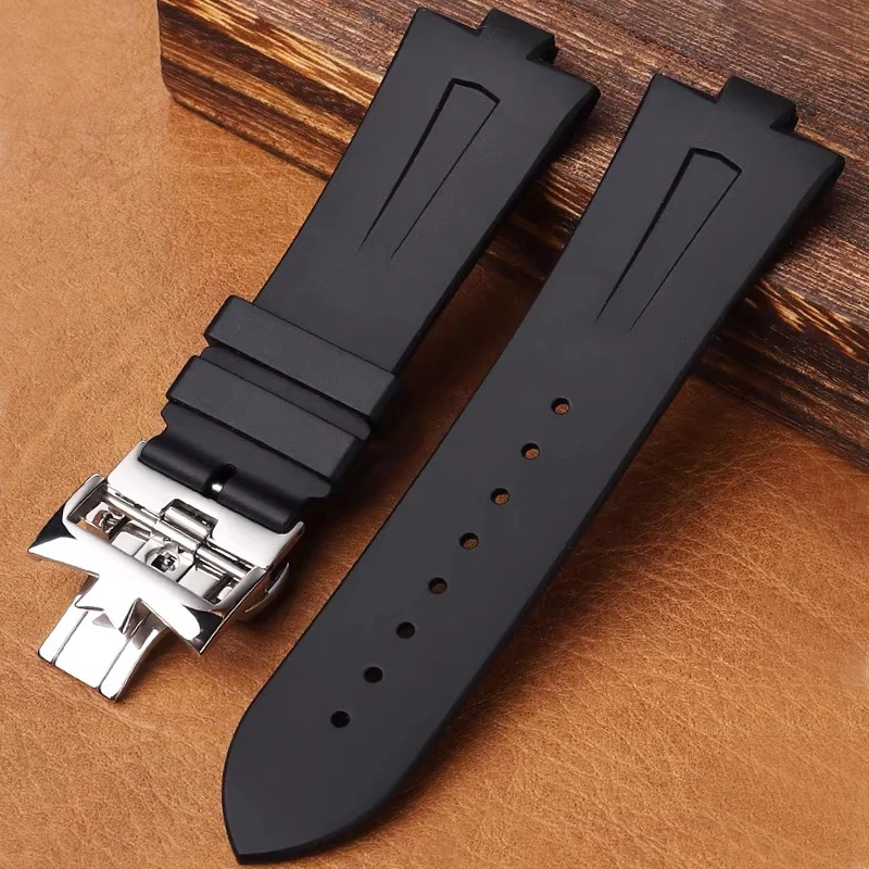 

Черно-синий силиконовый резиновый ремешок для часов Vacheron Constantin Overseas VC 47450 VC 49020, ремешок для часов 25-8 мм, мужской роскошный ремешок для часов