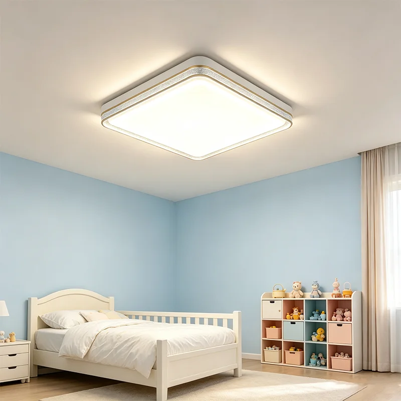 Gold Border Square LED Ceiling Light 3 Color Temperature Dimmable Flush Mount Ceiling Lamp Home Bedroom Living Room Lighting