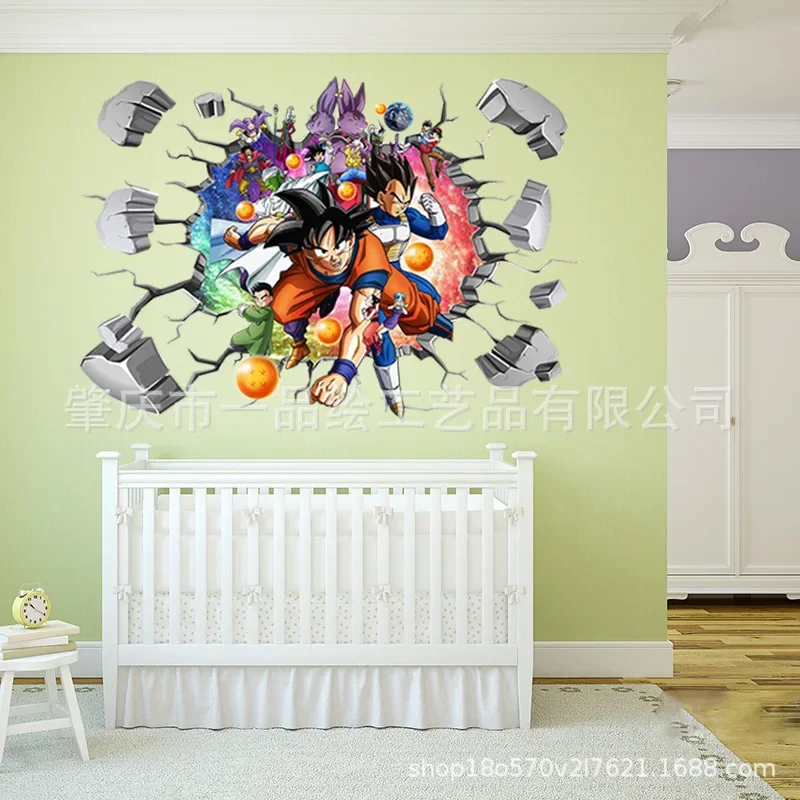 Dragon Ball Z Goku Stickers Vegeta 3DWall Stickers Children Bedroom Kindergarten Wallpaper Deco Sticker Home Decoration Gift