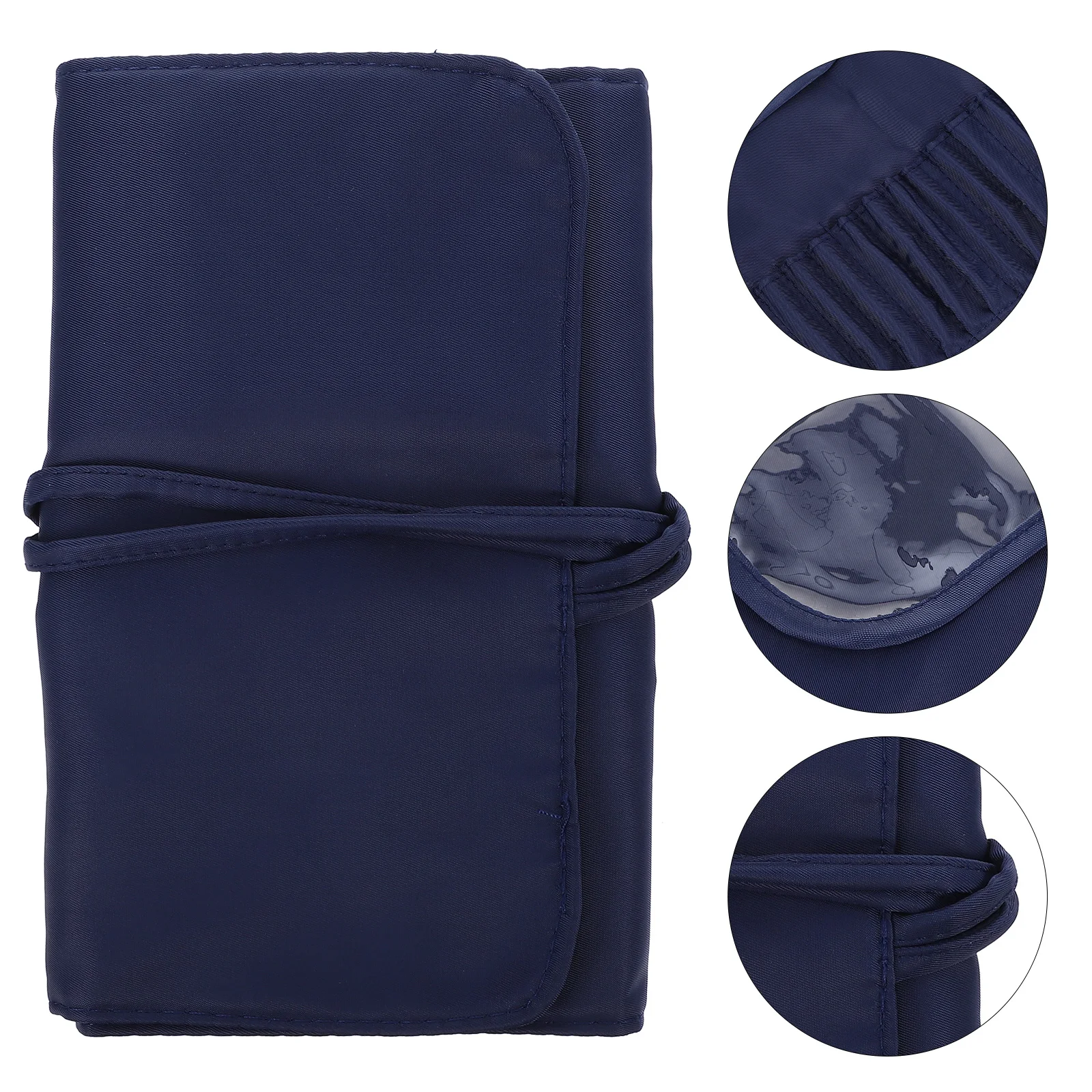 Soporte de viaje para maquillaje y cosméticos, bolsa rodante, estuche enrollable para cepillos, estuche impermeable de nailon para cepillos de gran capacidad