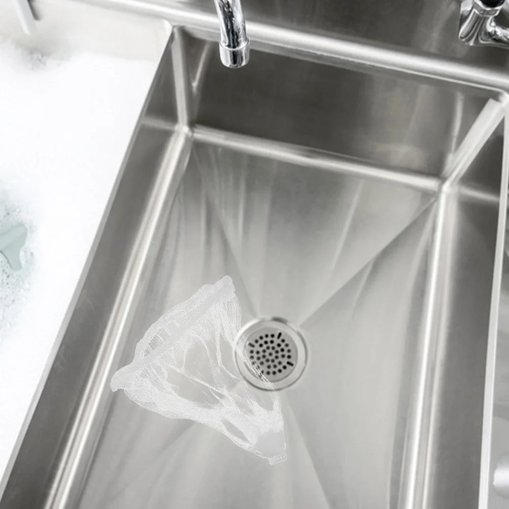 

200Pcs Kitchen Sink Drain Strainer Bags Disposable Mesh Filter Elastic Food Waste Catcher Anti-Clogging Filter Screen