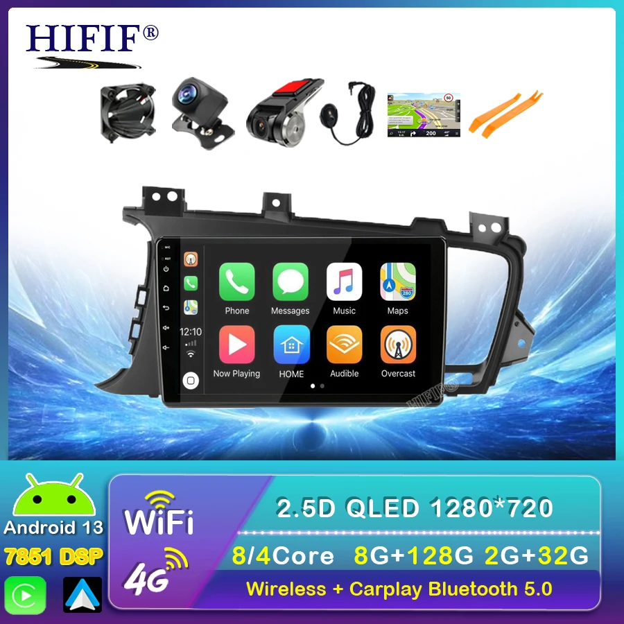 

Android 13 Car AutoRadio for KIA K5 Optima TF Sedan 2011 - 2015 Stereo Audio Video Multimedia Carplay Player Navi GPS 2Din Wifi