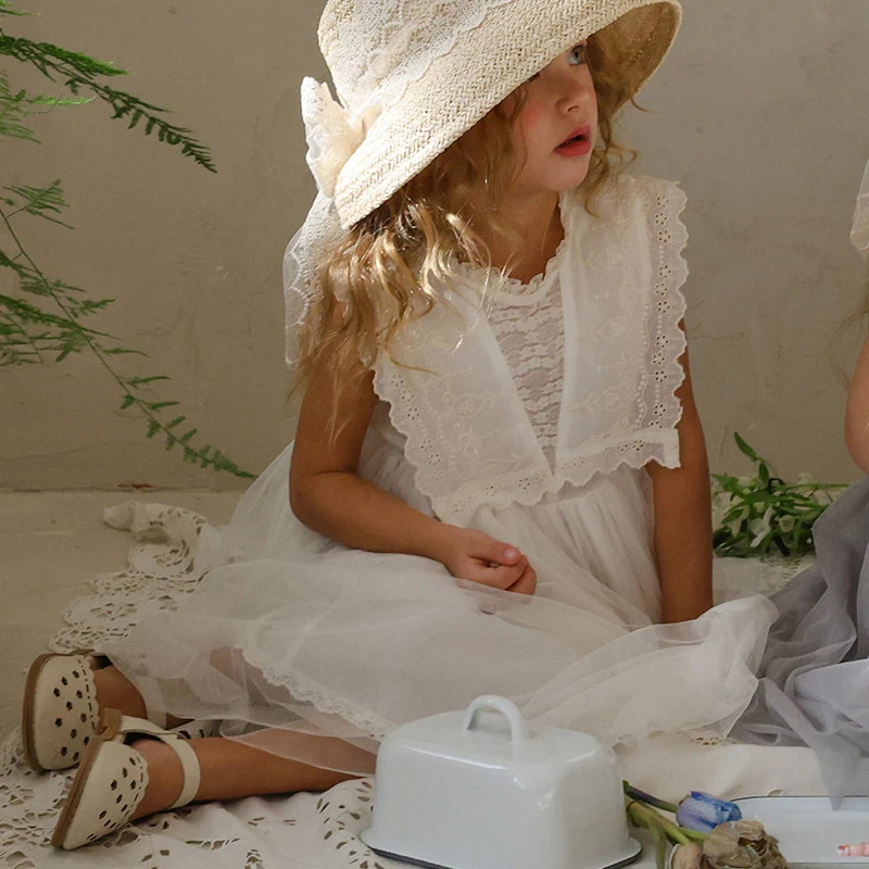 Girls' Summer New Product Strawberry Shan Korean Style Embroidered  Dress
