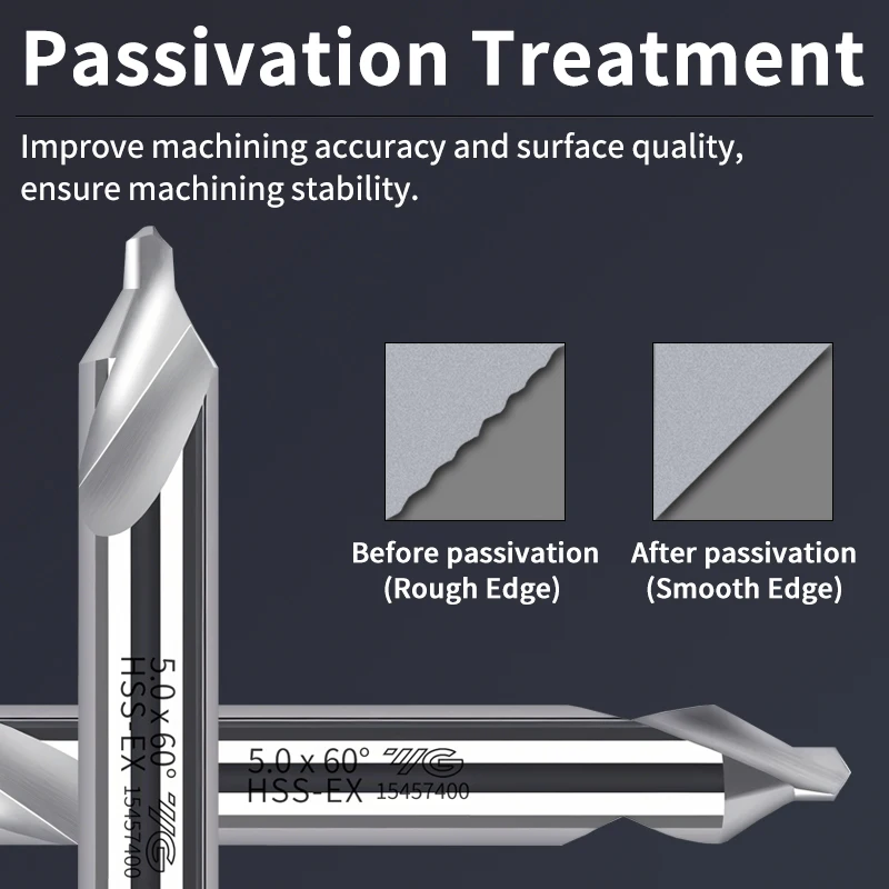 1 peça yg HSS-EX brocas centrais 60 graus broca perfuração de metal para metalurgia 1/1.5/2/2.5/3/4/5mm