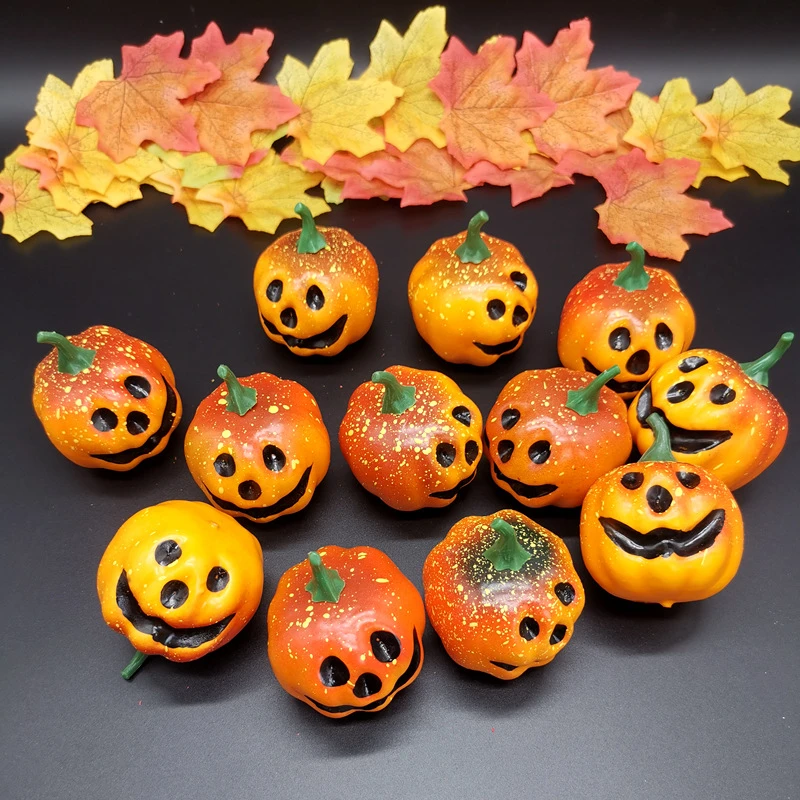 Mini Artificial Pumpkin Simulation Foam Fruits Vegetables Deskdrop Ornaments Halloween Decoration Wedding Party Photo Props