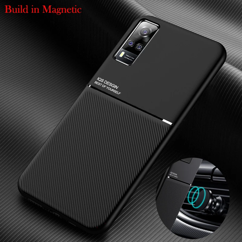Крутой тонкий Матовый кожаный чехол для Vivo V17 Neo V20 SE Y20 Y19 Y11 Y12 Y17 V15 S1 Pro магнитный автомобильный держатель противоударный чехол