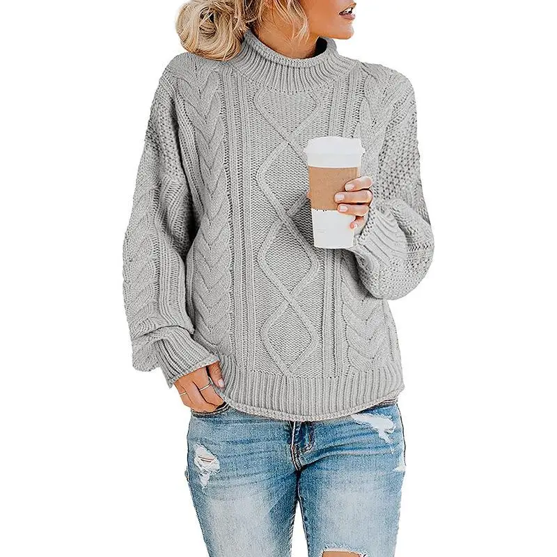 

New Women's Loose Camere Sweater Winter Casual Chic Long Sve Color Knitwear Comfortable Soft V-Ne Turtlene
