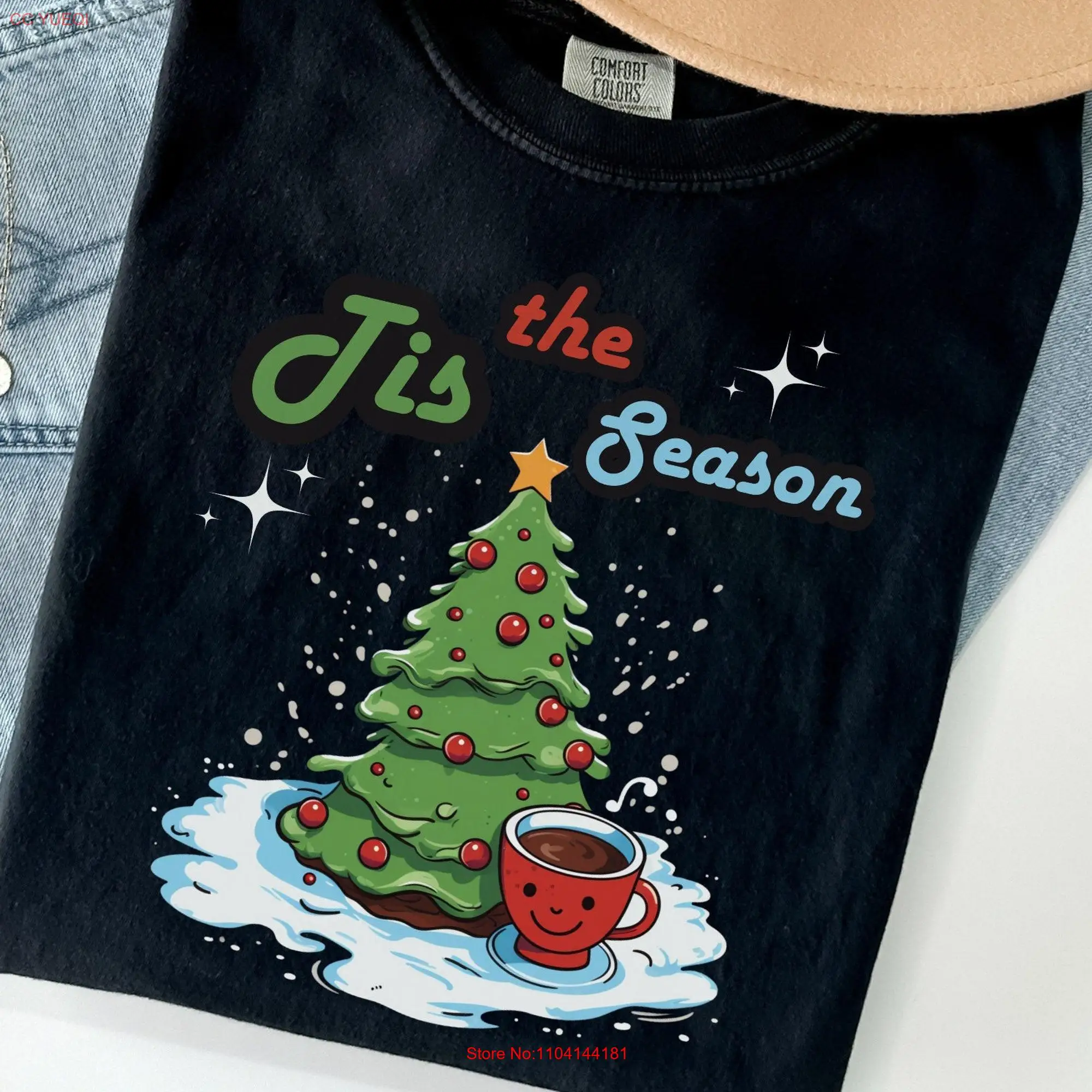 Comfort Colors tis the season Christmas t shirt cute chritmas tee holiday apparel long or short sleeves