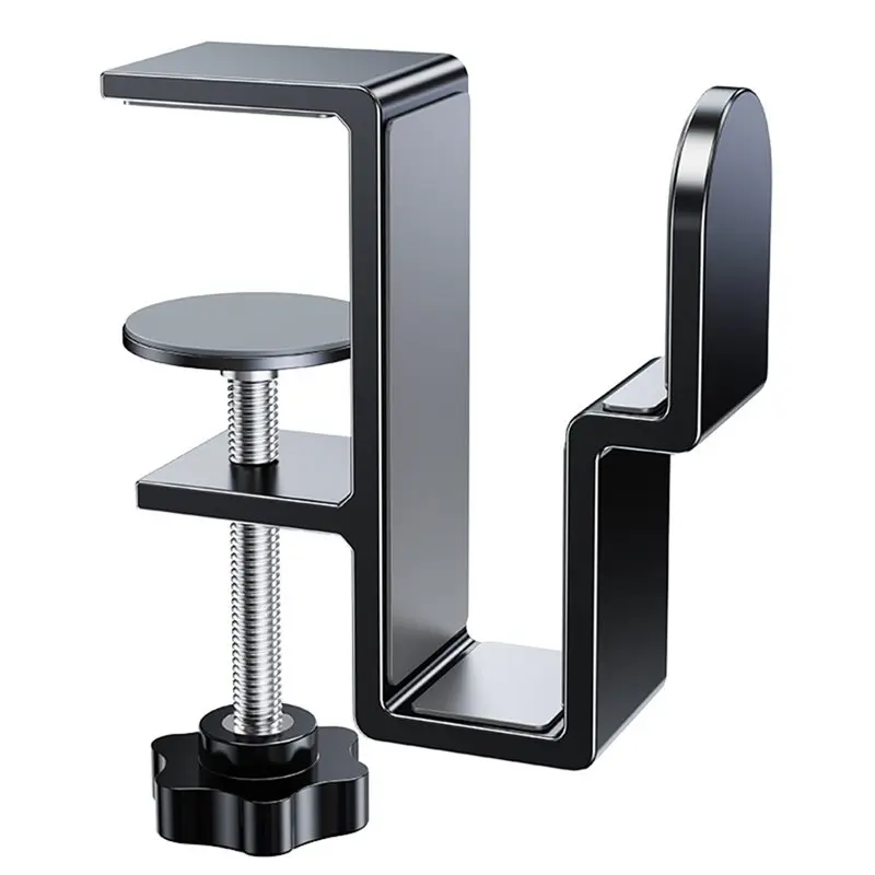 Exquisite-Adjustable Laptop Holder For Desk Side Storage Tablet Computer Organizer Clamp-On Shelf For Bag Hooks 2 Pcs For Home O