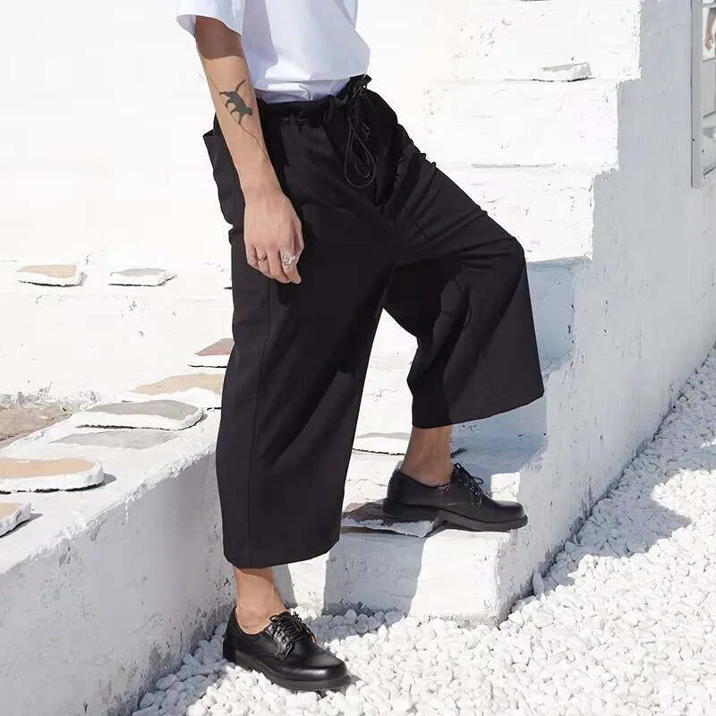 

Мужские повседневные свободные брюки с цветочным принтом в стиле Ямамото в темно-конгском стиле Hong, новые пары с одинаковым девятью точками