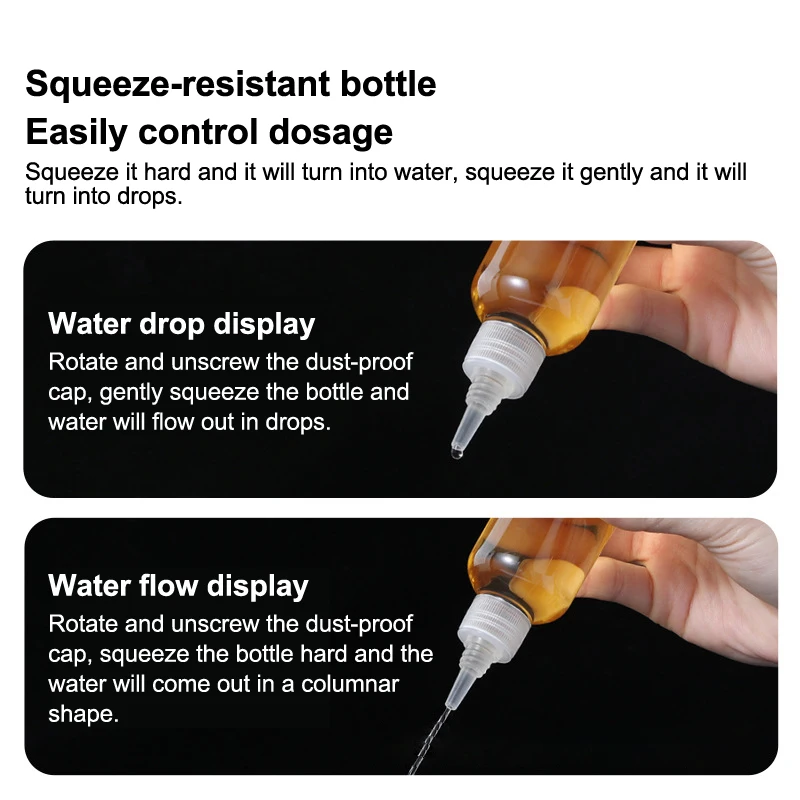 Bottiglie contagocce vuote in plastica trasparente da 3-100 ml riutilizzabili con tappi per ugelli Bottiglia da spremere per contenitori di inchiostro pigmentato per tatuaggi