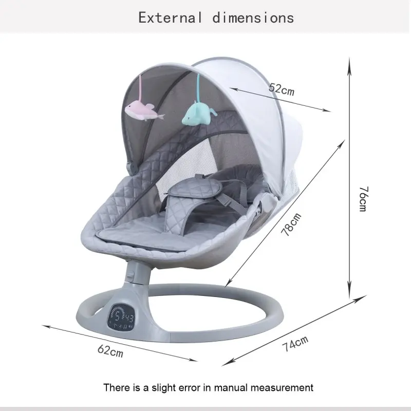 مهد هزاز أوتوماتيكي للأطفال كهربائي لتهدئة الطفل أثناء النوم، ويمكن الجلوس أو الاستلقاء. كرسي مهدئ لحديثي الولادة، سرير أطفال. #6