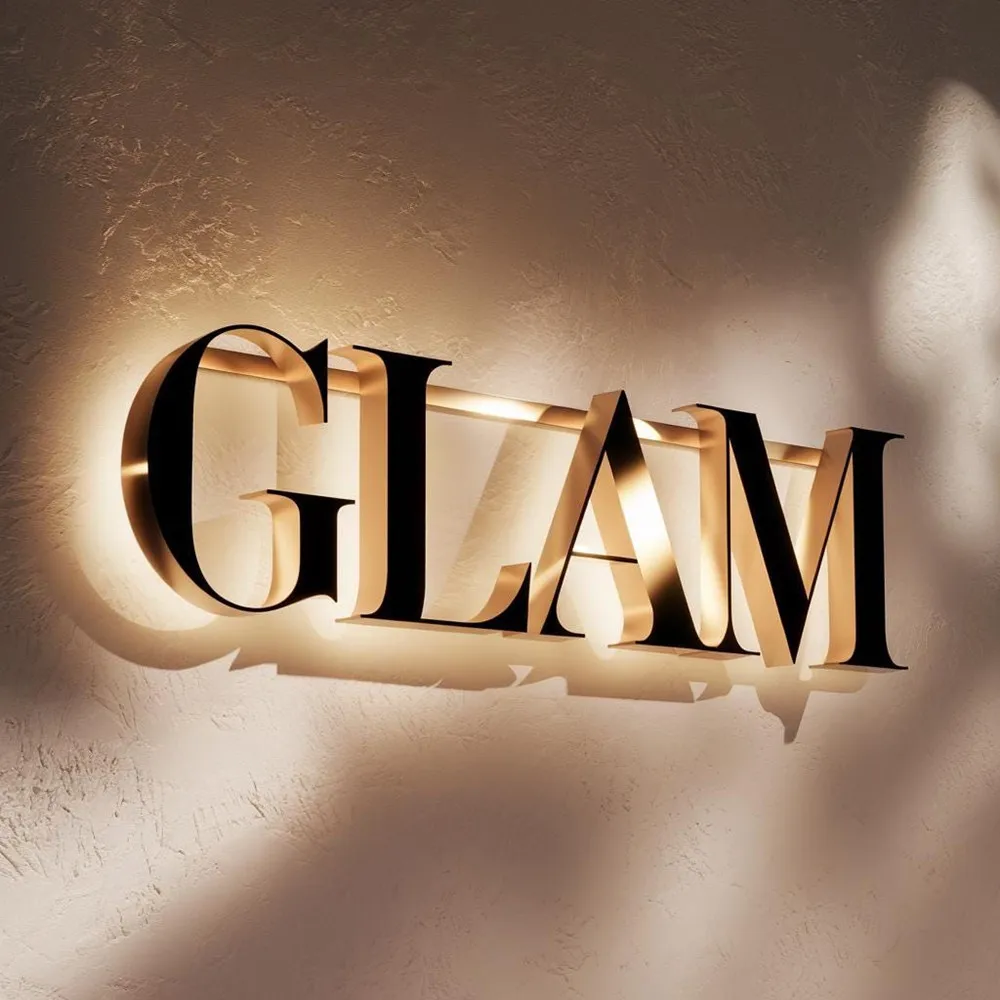 Modern 3D Backlit LED Sign for Beauty Salon and Skin Care Clinic with Elegant Letter Illumination Custom Metal Backlit Sign