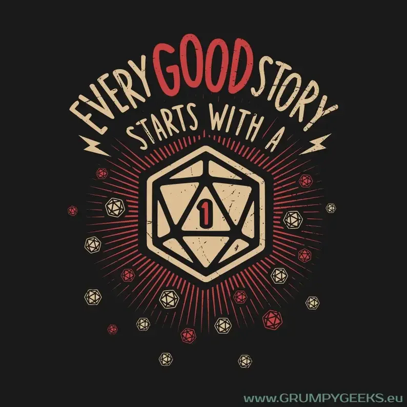 Critical Fail - An RPG Role Playing Gamer's D20 dungeon master t-shirt, screen printed by hand