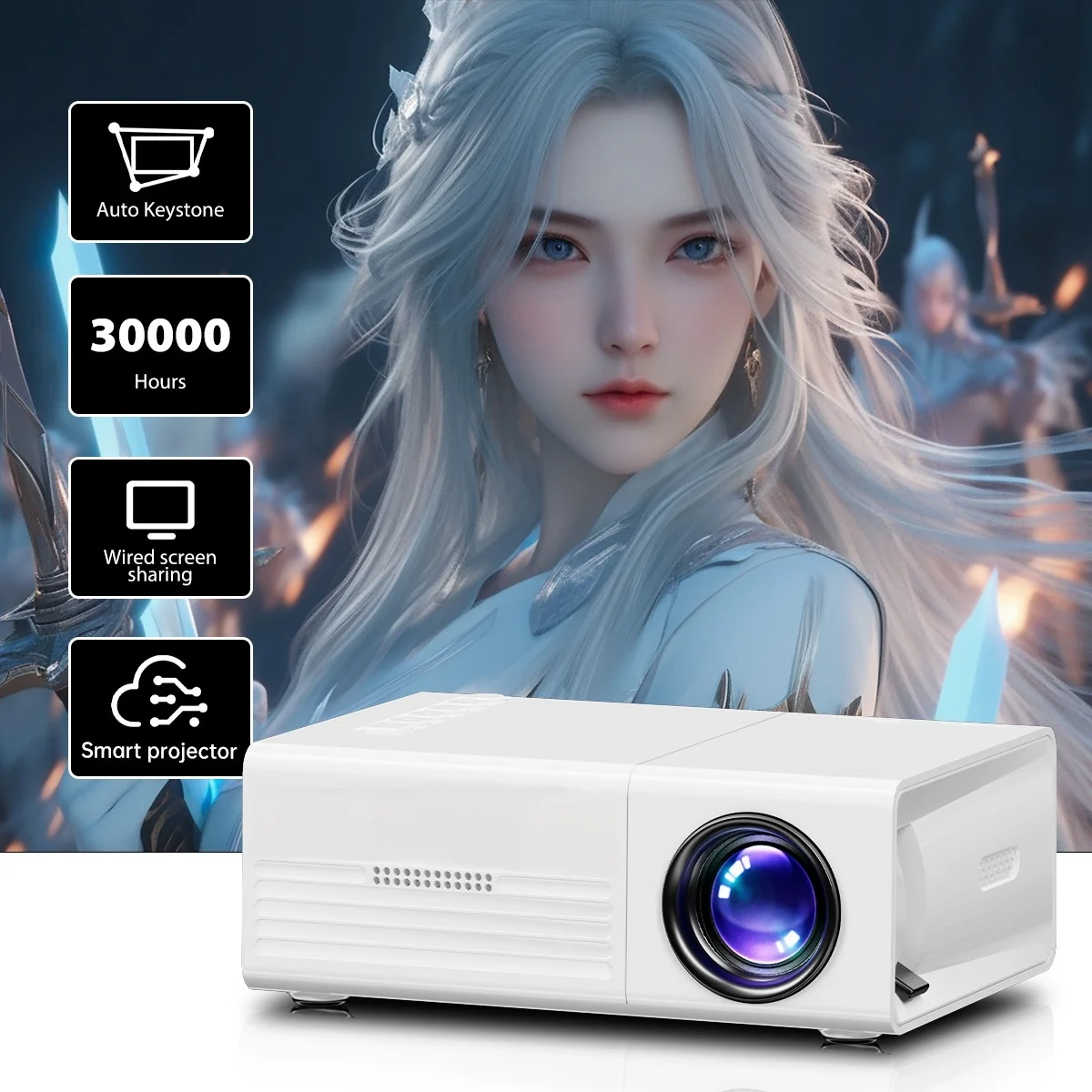 AOC Portable TFT Projector LCD 1080P 1920*1080P Wifi Bluetooth Mini Projectors Home Theater Cinema Outdoor Mini Proiettor