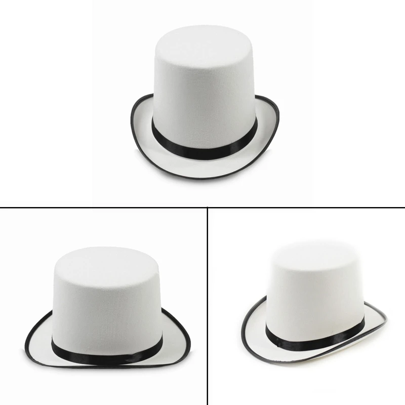 White Top Hat Magician Top Hat Bowler Top Hat Fancy Dress Costume Magician Performed Hat  Stage Performances