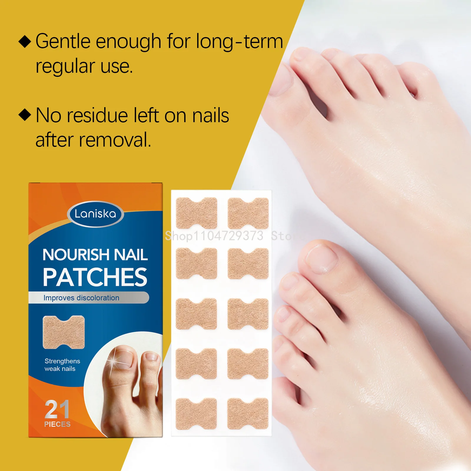 21 Uds. Parches lisos para el cuidado de los dedos de la superficie del clavo, parches hidratantes suaves para el cuidado de los pies, parches adhesivos nutritivos para el cuidado de las uñas, herramienta para el cuidado de los pies