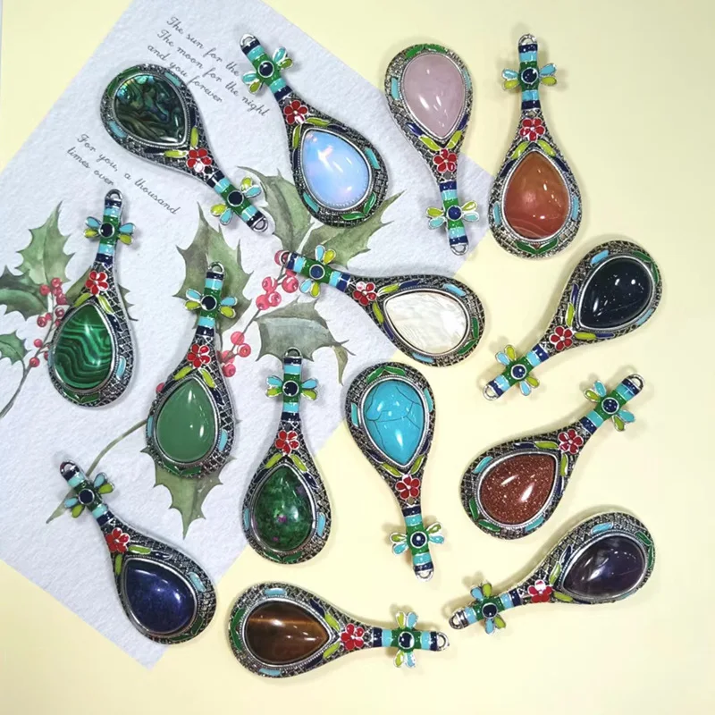 Classical pipa inlaid with abalone shell Red Agate Lan Sha Amethyst Rose Quartz Dual-purpose