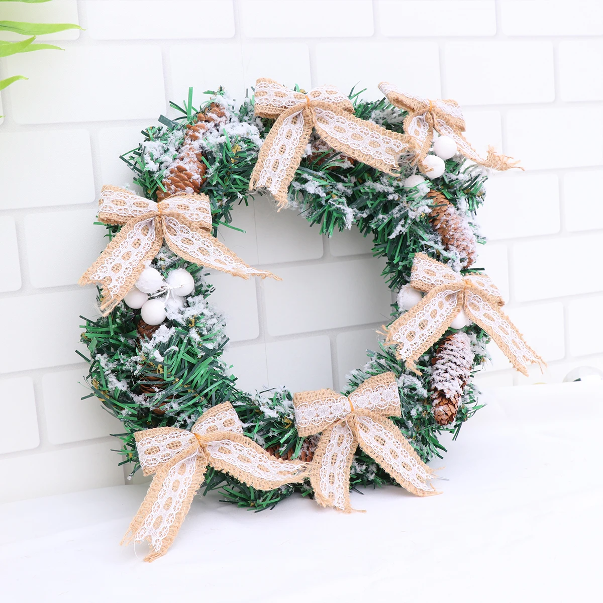 

6Pcs Rustic Bowknot Burlap Lace Jute Bows Wedding Party DIY Decorations Christmas Festival Embellishments Burlap Bows