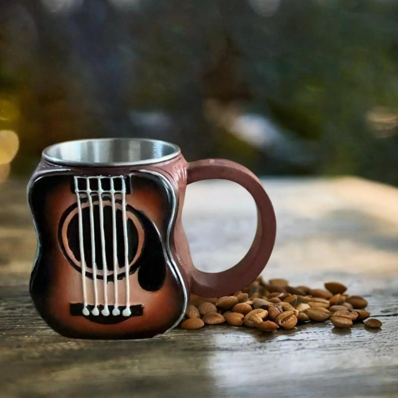Music Mug 200ml Resin Coffee Cup Artistic Musical Instrument Theme Novelty Mug for Musicians Dining Room Gift