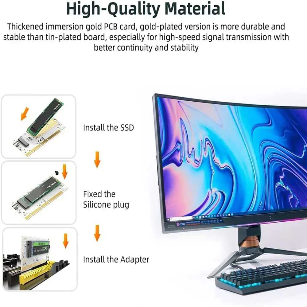 MAIWO NVME M2 SSD PCIE X4X8X16 อะแดปเตอร์แปลงสนับสนุน 2280 2260 2242 2230 NVMe SSD PCIe 4.0 3.0 GEN4 การ์ดขยาย 64Gbps