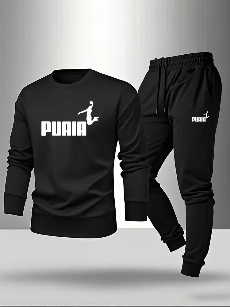 

Men's Pullover Set Spring Autumn Daily Casual Sports Long Sleeve T-shirt and Sweatpants Male Urban Fashion O-neck Hoodie Outfits