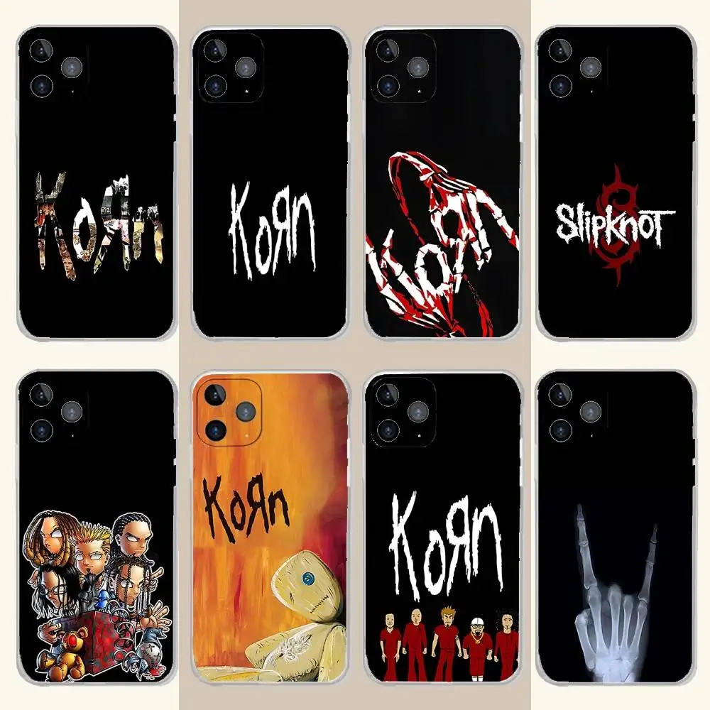 

K-Korn Rock Band Phone Case For iPhone 17,16,15,14,13,12,11 Pro,Max,Plus,X,XS,XR,SE4,E Mini Transparent Soft Cover