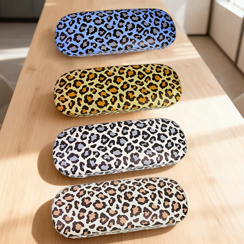 1pc Leopard Print Metal Glasses Case - Durable Metal Material， Protect Glasses Design for Glasses & Accessories