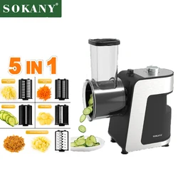 Kitchen Cheese Grater, Electric Slicer Shredder, Electric Vegetable Cutter Salad Maker, 5in1 Kitchen Grater for Vegetable Fruits