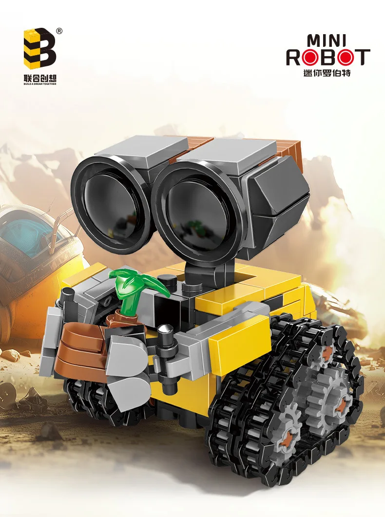 Robot Eva Wally versión Q, rompecabezas para niños, ensamblaje de bloques de construcción, modelo de juguete para niños y niñas como regalo JKC7635