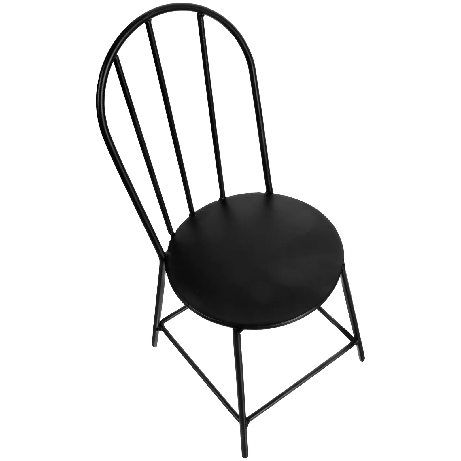 เก้าอี้เหล็กจิ๋ว 1 ชิ้น สำหรับตกแต่งบ้าน เก้าอี้เฟอร์นิเจอร์ ผิวเรียบ งานฝีมือสมจริง น้ำหนักเบา เหมาะสำหรับเด็กเล่น