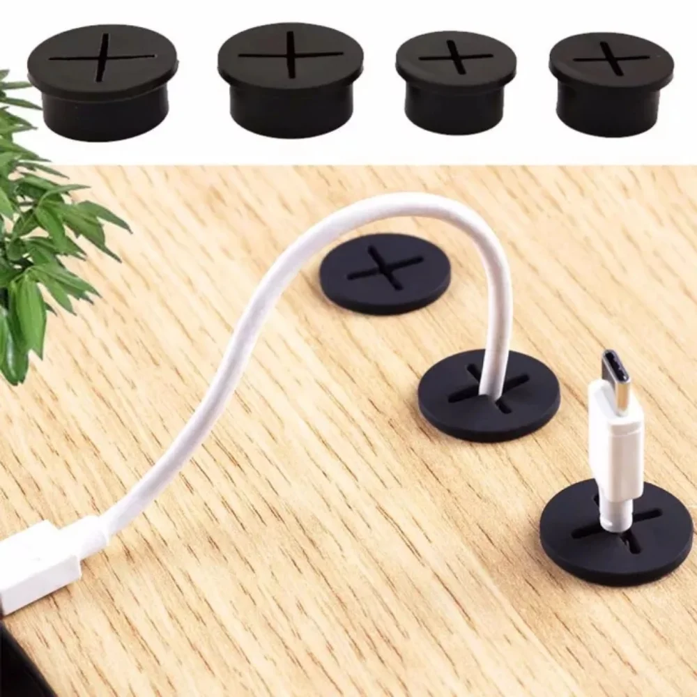 Ronde Flexibele Siliconen Kabel Cord Grommet Rubber Grommets Tafel Tv Console Hole Cover Draad Organizer Voor Desktop Kabel Pass