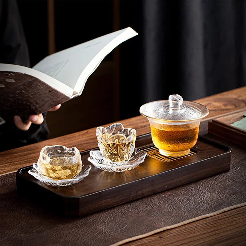 50ML Japanese Style Glass Tea Cup Frozen Burnt Glass Cup Kung Fu Small Tea Cup Living Room Decoration Master Cup Master Teacup