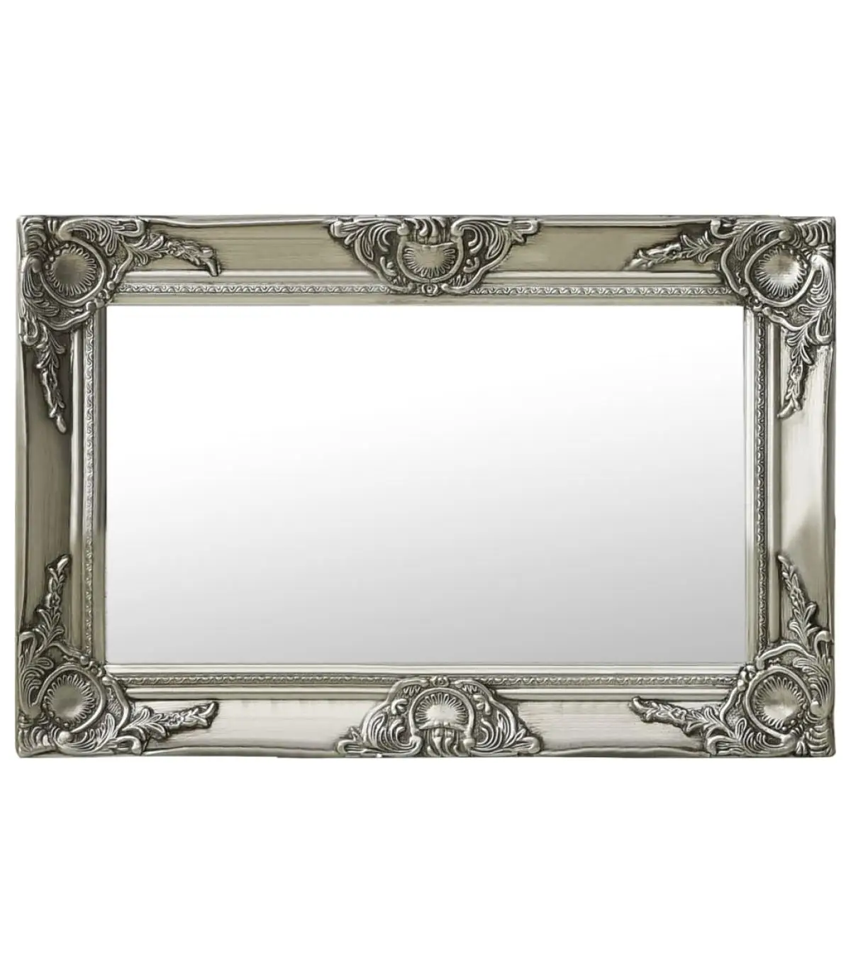 60x40 cm Silver Baroque wall mirror mirrors