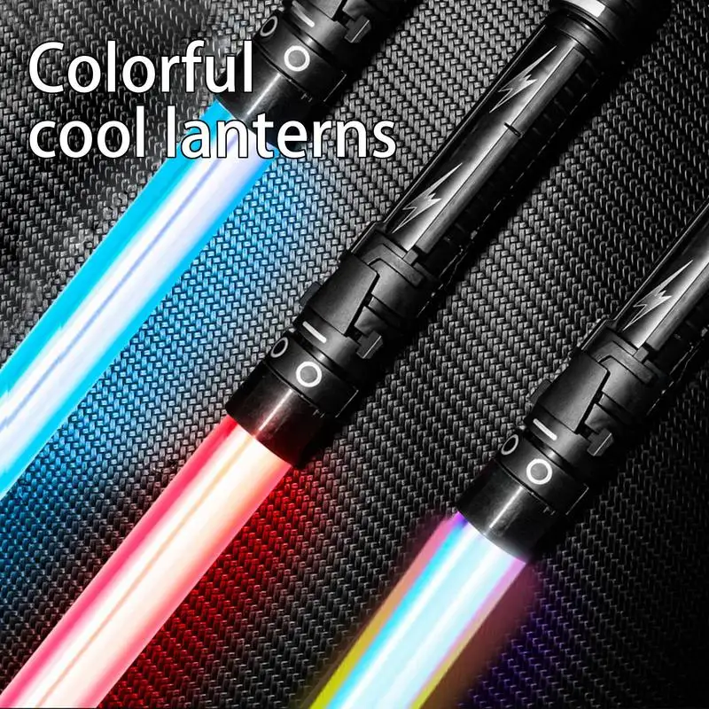 Heavy Dueling Saber Fight Sound Effects Cosplay Toys For Kid Anti-Slip Smooth Swing And Retractable Blade Seven-Color Led Lights