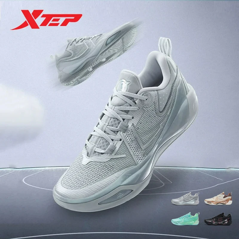 Xtep Spirit Strike Basketball Shoes For Men 2024 Summer FEATHER FOAM Sports Shoes Mid Top Cushion Combat Sneakers 876219120001