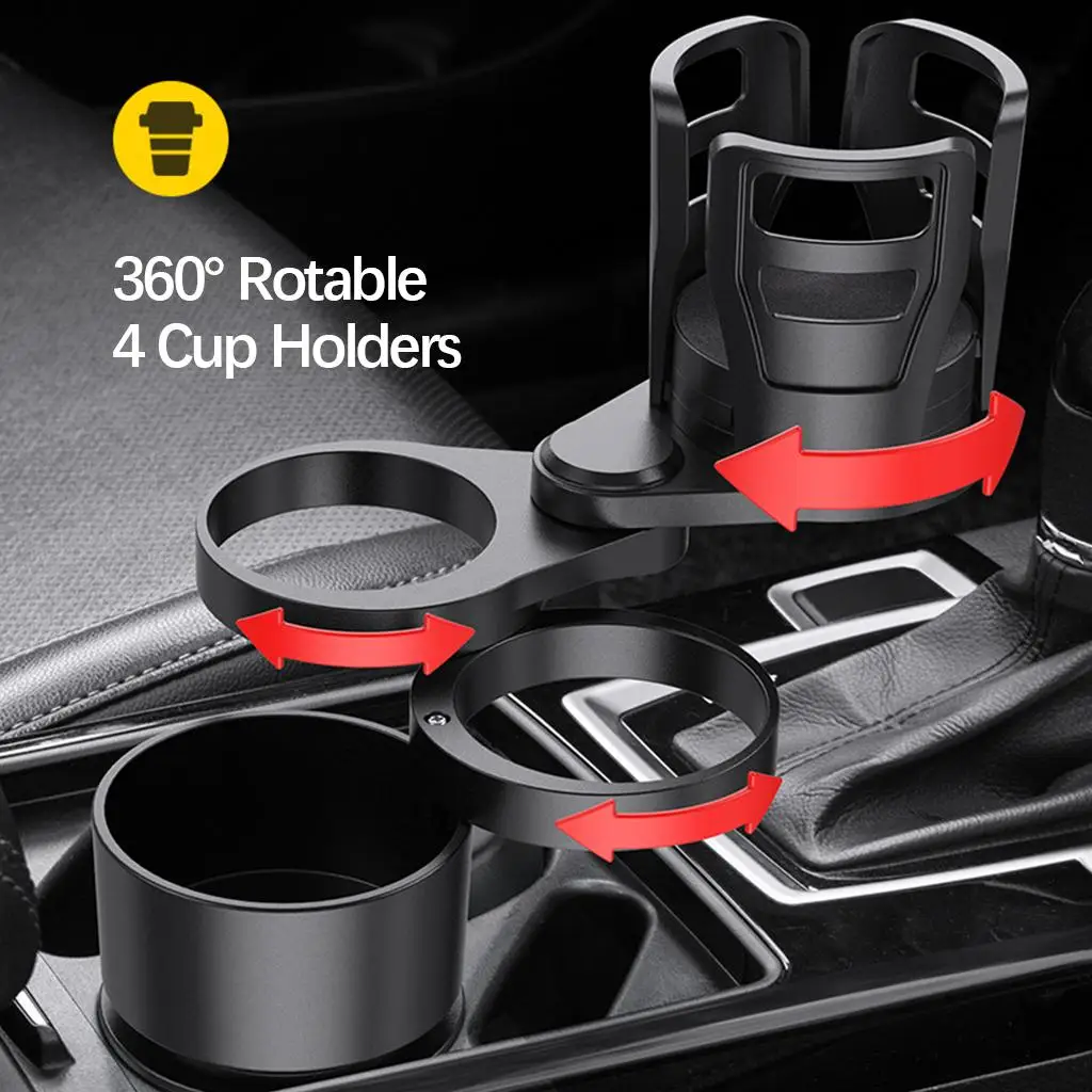 Car Cup Holder 4 in 1 Insert Stable Extender 360 Rotate Fit for