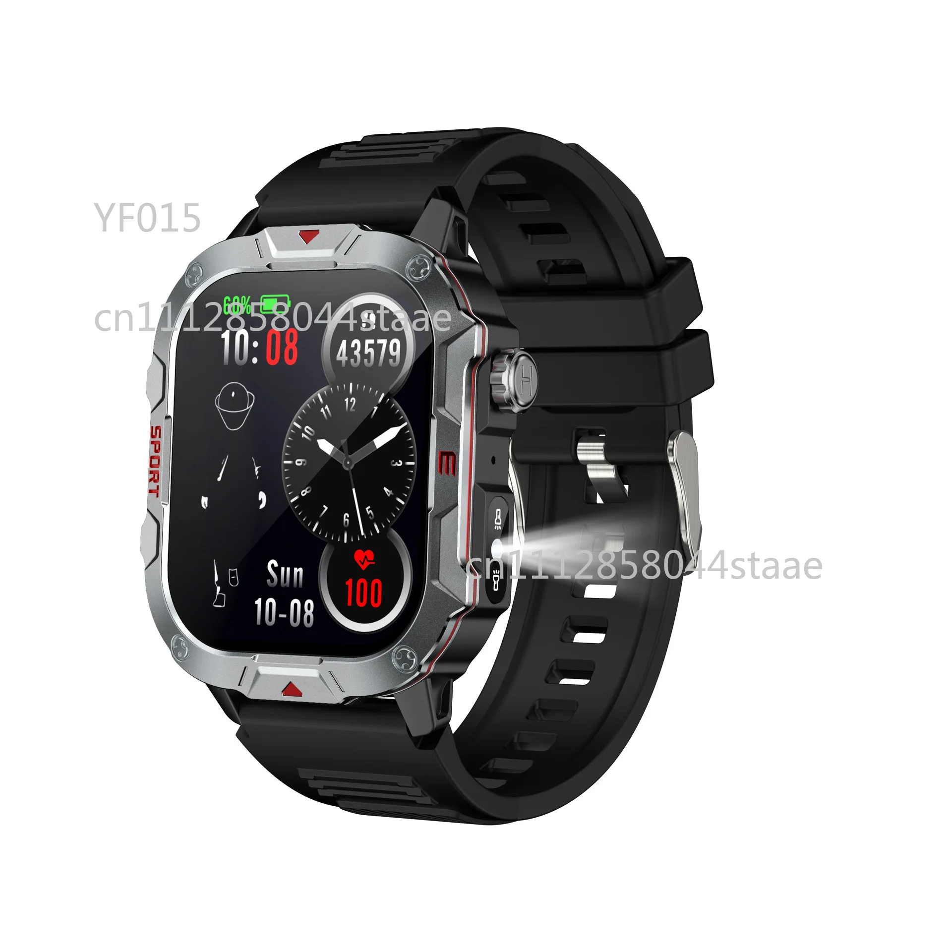C40 Pro Smart Watch Outdoor Sports with Flashlight Bluetooth Call Heart Rate Monitor Fitness Tracker