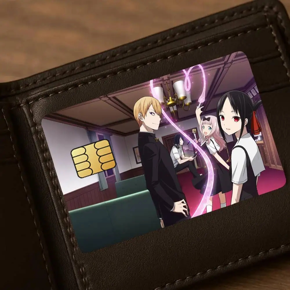 أنيمي Kaguya Sama Love is War ملصقات بطاقات الائتمان الجلد لحافلة البنك مترو 4 قطعة غطاء فيلم هدية #6