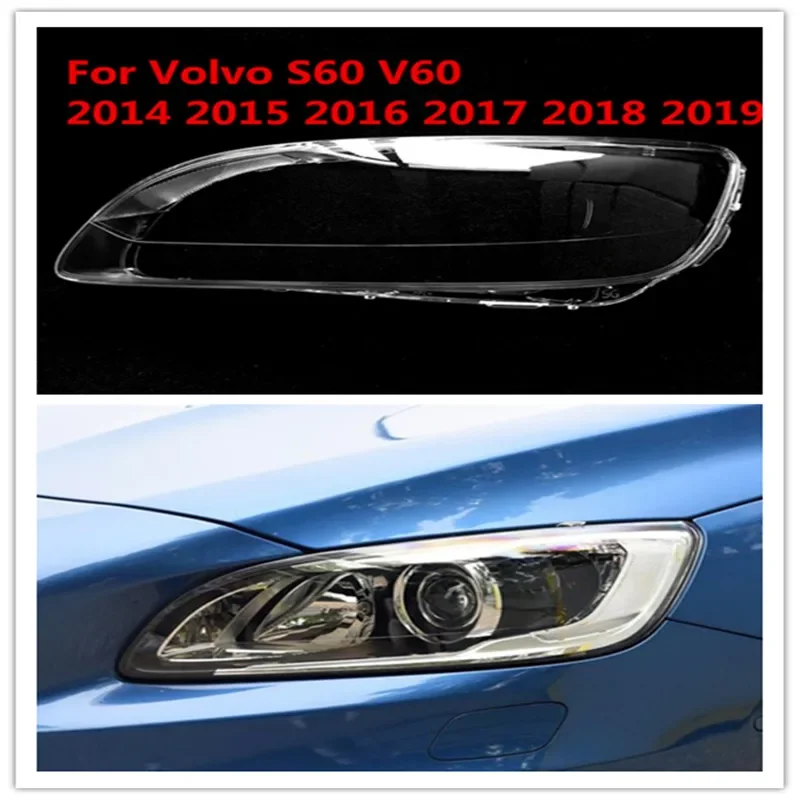 

HTTCY для Volvo S60 V60 2014 2015 2016 2017 2018 2019 передняя автомобильная фара, крышка объектива, крышка абажура, фара