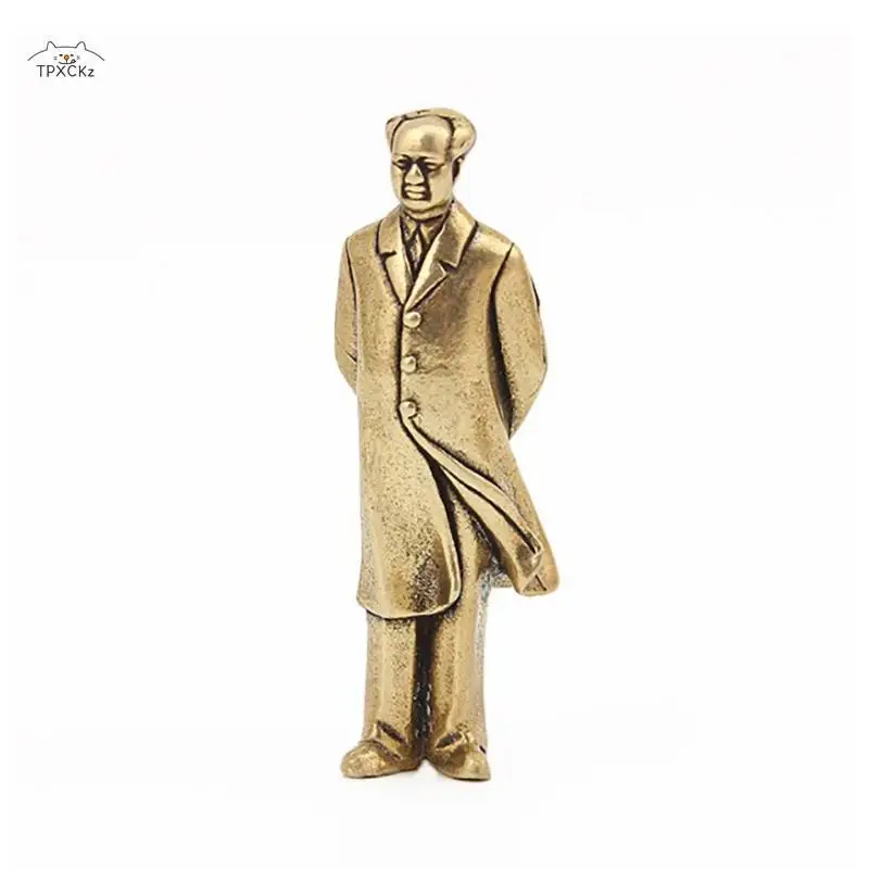 Pure Copper Crafts Chairman Red leader Mao Ze Dong Figurine Living Room Decor Car Ornaments Home Furnishings Decoration keychain