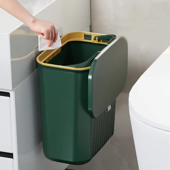 벽걸이 쓰레기통 주방 캐비닛 보관 스마트 버킷, 욕실 재활용 걸이식 쓰레기통, 주방 액세서리, 인기 9L 