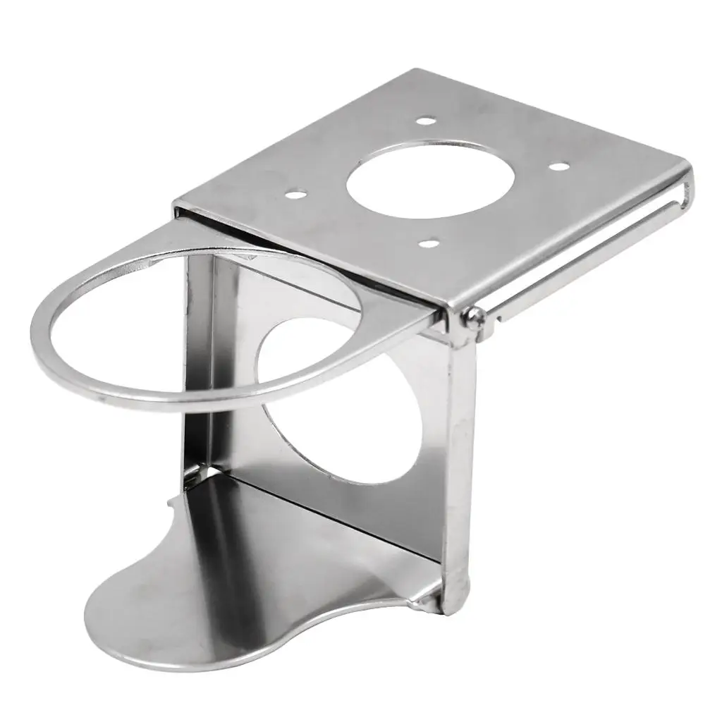 Soporte para bebidas plegable ajustable de acero inoxidable para barco marino RV, puede contener