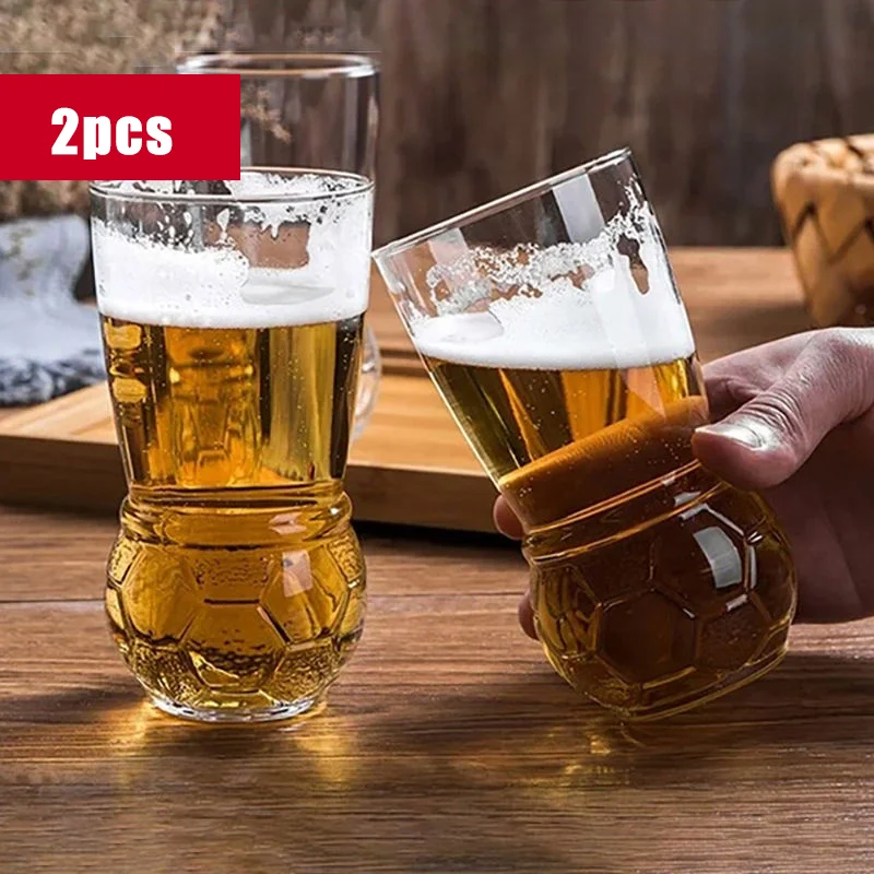 

2PCS Football-Shaped Beer Mug,Trophy Football, Perfect for Euro Cup and Soccer Matches, 455ML Capacity