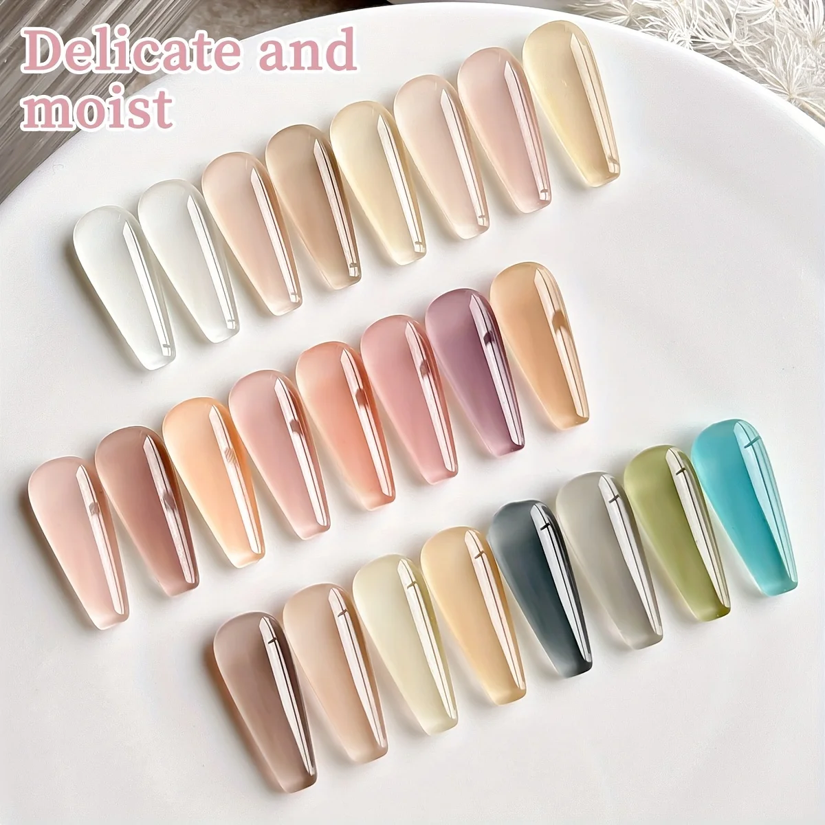 24 peças série translúcida 24 cores --- nova arte popular de unhas ultra-brilhante série translúcida de gelo esmalte em gel arte de unha faça você mesmo